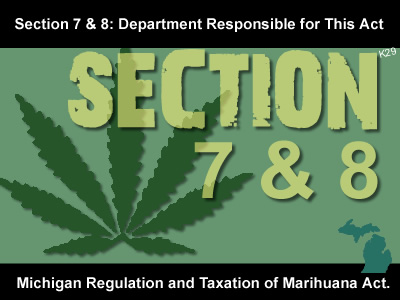 Michigan Regulation and Taxation of Marihuana Act-Sec 7 The department is responsible for implementing this act