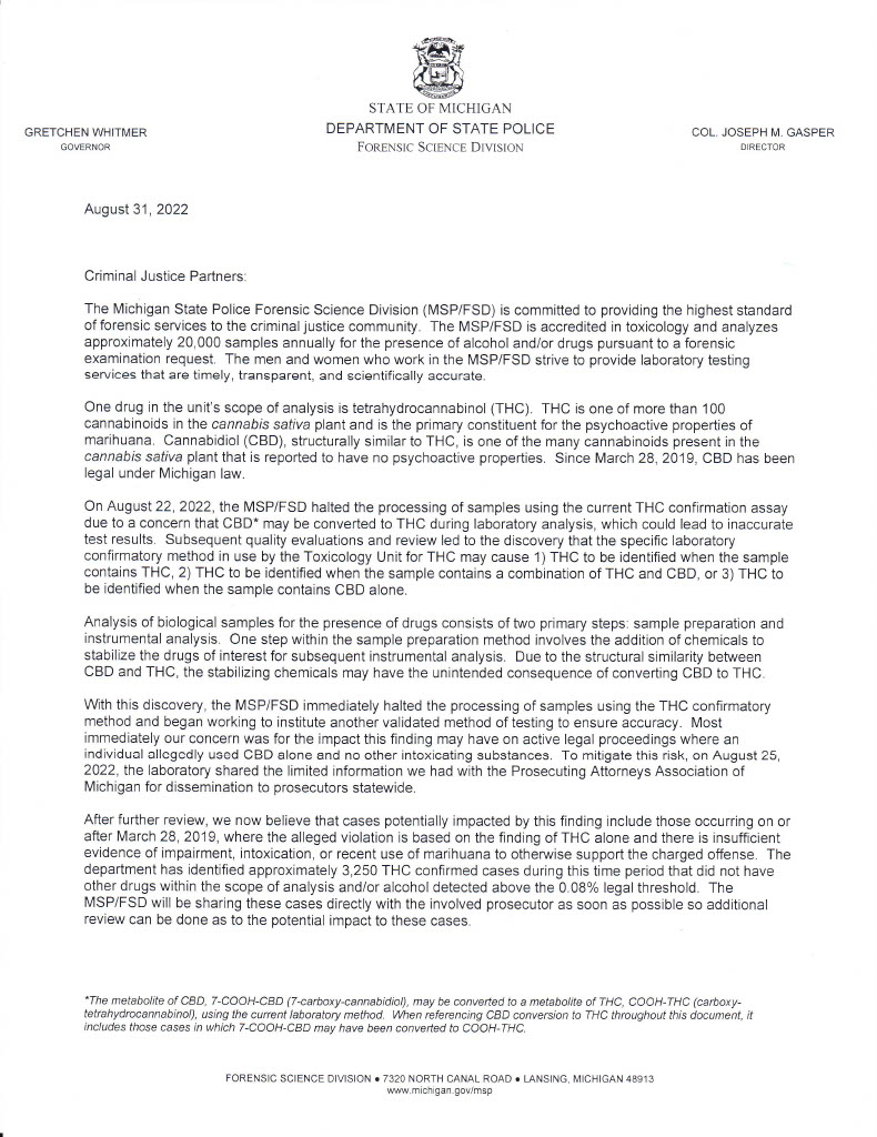 Michigan-State-Police-Letter Release
