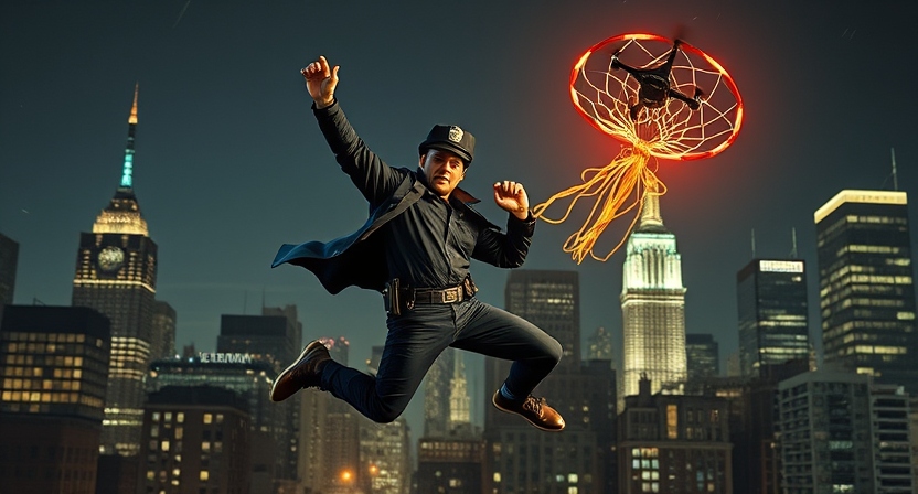 Jersey cops launched into the night sky with catapults to throw dreamcatchers at the unknown drones to entangle their props and bring em down